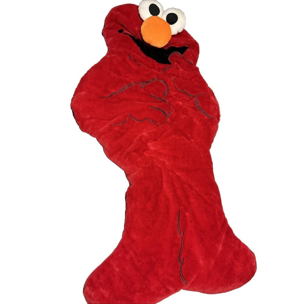 Sesame Street Elmo Sleeping Bag Soft Plush Faux Fur Snuggle Tail